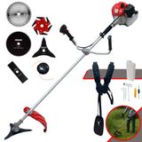 Roçadeira Robusta Cg520p 52cc 2,2hp 10.000rpm À Gasolina 2t Com Carretel, Faca 2 Pontas, Faca 3 Pontas, Faca 6 Pontas, Faca 40 Dentes E Faca 80 Den