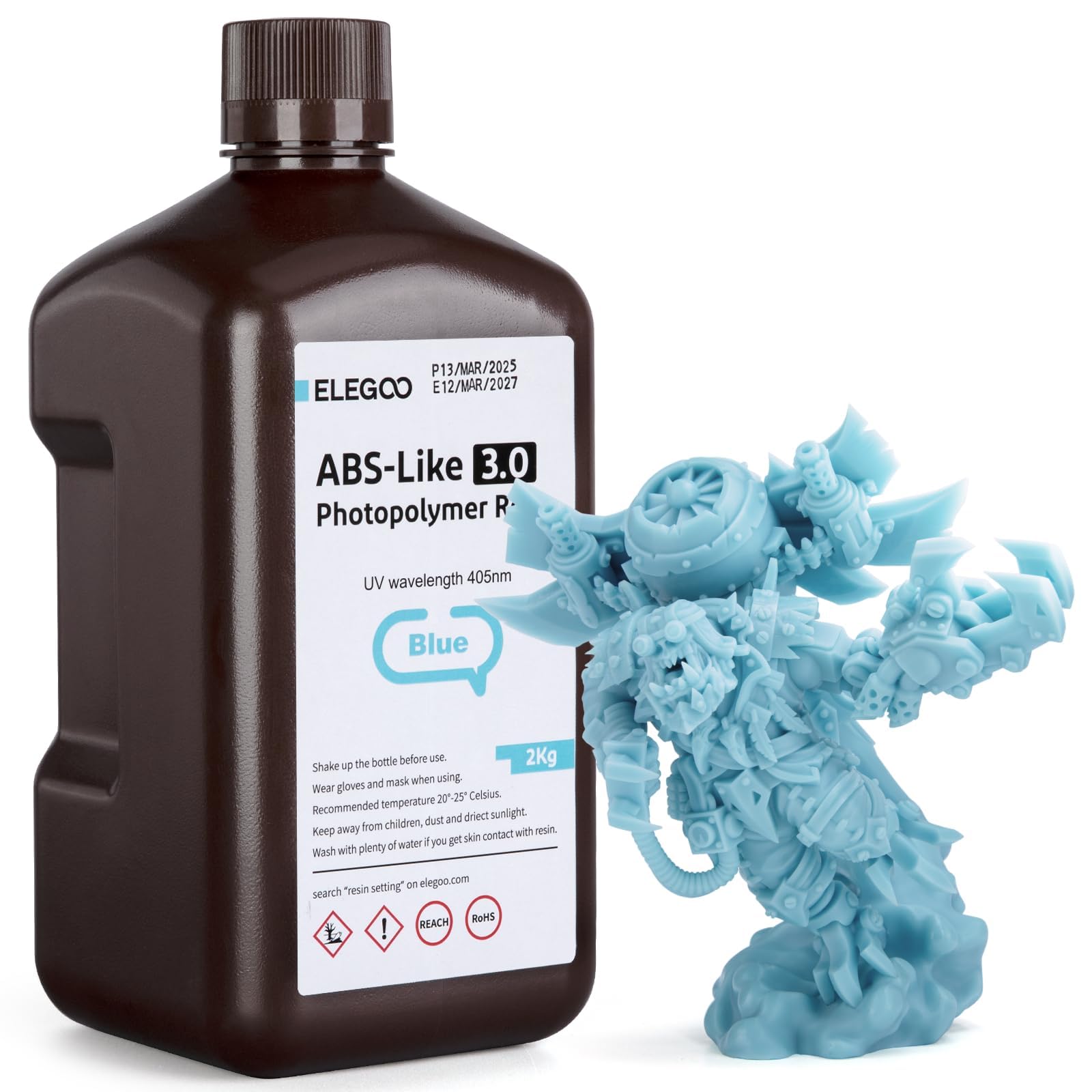 Resina De Impressora 3d Elegoo Abs-like 3.0 405nm Uv 2kg Azul