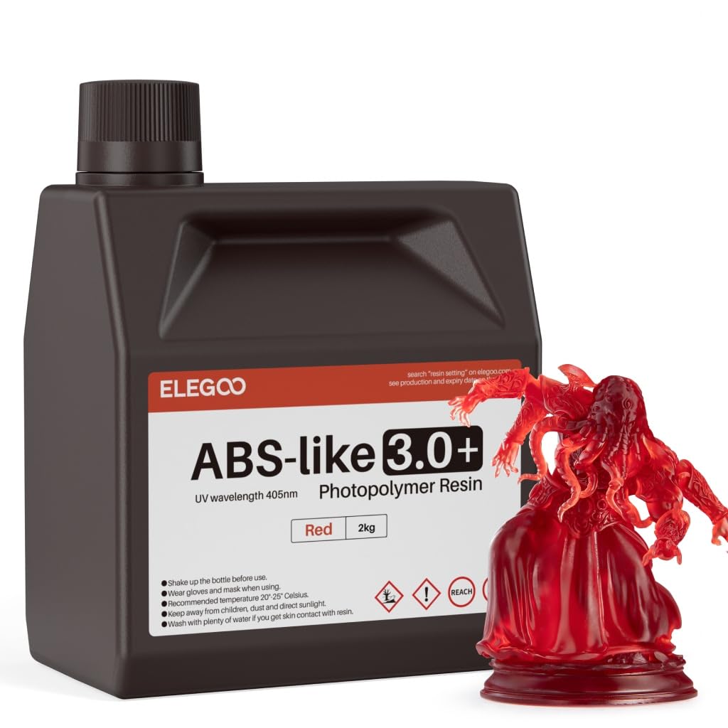 Resina De Impressora 3d Elegoo Abs Like 3.0+ Clear Red 2 Kg