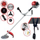 Roçadeira Profissional Anmax Cg520p À Gasolina 2t 52cc 2,2hp 6 Opções De Corte Com Facas 2 Pontas, 3 Pontas, 6 Pontas, 40 Dentes, 80 Dentes E Car