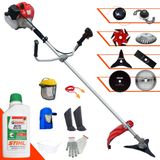 Roçadeira Profissional Anmax Cg430p-tb À Gasolina 43cc 2hp De Potência Alta Rotação Com Carretel De Nylon + Kit 7 Opções De Cortes + Epi + Ól