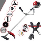 Roçadeira Lateral Anmax Cg520p À Gasolina 2t 52cc 2,2hp 6 Opções De Corte Com Facas 2 Pontas, 3 Pontas, 40 Dentes, 80 Dentes, Escova De Aço E Ca