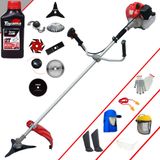 Roçadeira Multifunções Anmax Cg430p À Gasolina 43cc 2hp Para Todos Os Tipos De Trabalho Com Carretel + Kit De 7 Opções De Cortes + Epi + Óleo