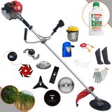 Roçadeira Multifunções Anmax Cg430p À Gasolina 2t 43cc 2hp Para Todos Os Tipos De Trabalho Com Carretel + Kit De 7 Opções De Cortes + Epi + Ól