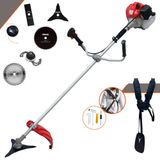 Roçadeira Profissional Anmax Cg520p À Gasolina 2t 52cc 2,2hp 6 Opções De Corte Com Facas 2 Pontas, 3 Pontas, 40 Dentes, 80 Dentes, Trimmer E Carr