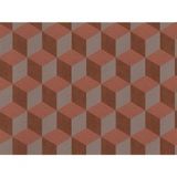 Papel De Parede Inspire Geométrico 3d Laranja E Cinza 220357
