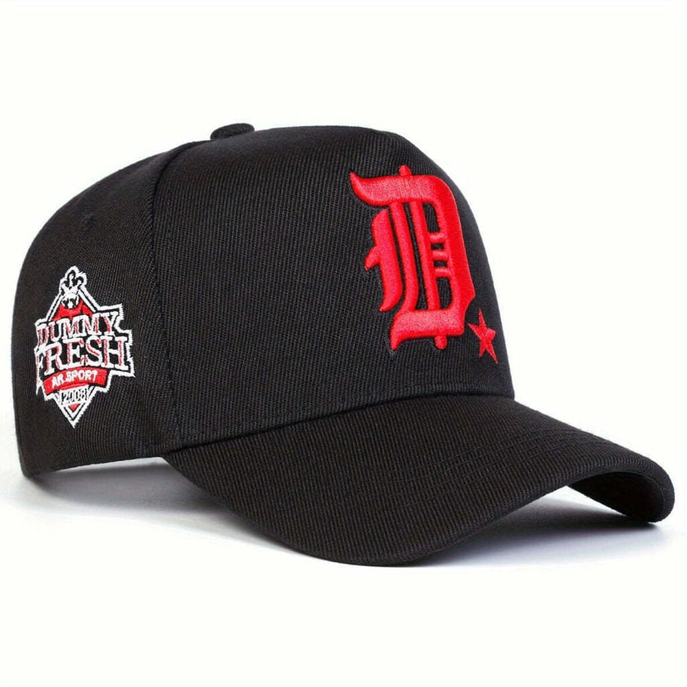 Boné Beisebol Masculino Bordado Ajustvel Leve E Estiloso Preto Único