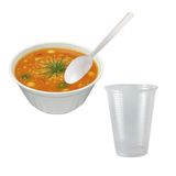 Kit 50 Cumbucas Isopor +colheres +copos Plástico 200ml