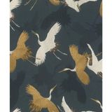 Papel De Parede Barbara Home Garças Zul E Marrom 560664