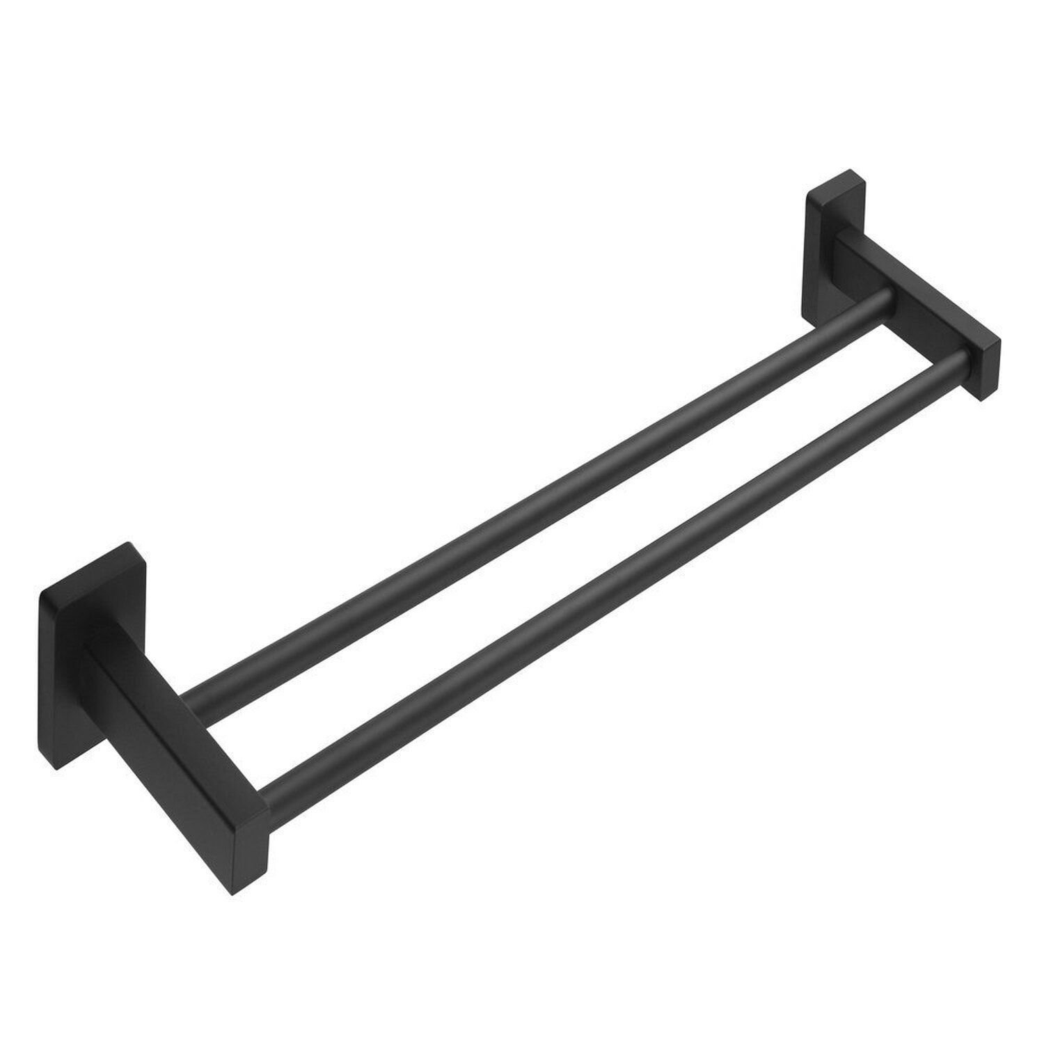 Toalheiro Para Banheiro Linear Duplo Cubit Preto Matte