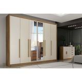 Guarda Roupa Casal 6 Portas (2 C/ Espelho) E 8 Gavetas Bragança Cumaru/fendi 25 - Novo Horizonte
