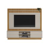 Home P/ Tv Até 75 Pol Guararapes C/ 2 Portas E 2 Prateleiras 191x215cm Nature/off White - Linea Brasil