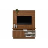 Home P/ Tv Até 60 Pol Viena C/ 1 Porta E Pés 185x150cm Jatoba/off White - Linea Brasil