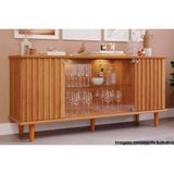 Buffet De Sala Jantar Janice C/ 4 Portas C/ Vidro Cinamomo - Cimol