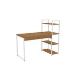 Mesa De Escritório Industrial Li010 C/ 3 Prateleiras Canela/branco - Kappesberg