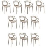Kit 10 Cadeiras Allegra Flex 85cmx54cmx56 Cm Nude
