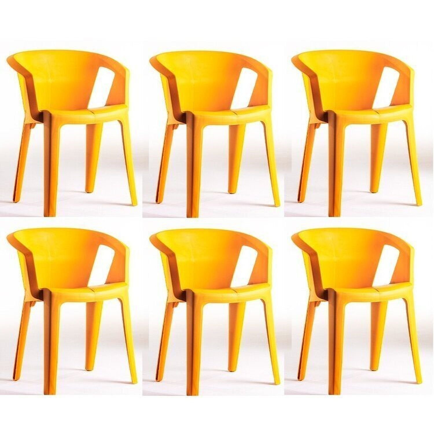 Conjunto Com 6 Cadeiras Una Mostarda