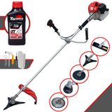 Roçadeira Robusta Anmax Cg520p À Gasolina 2t 2,2hp 52cc Com Carretel, Faca 2 Pontas, Faca 3 Pontas, Faca 40 Dentes, Faca 80 Dentes + Óleo Toyama 2