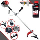 Roçadeira Lateral Anmax Cg520p-tb À Gasolina 52cc 2,2hp 10.000rpm Com Carretel Nylon + Lâminas 2 Pontas, 3 Pontas, 40 Dentes, 80 Dentes + Óleo To