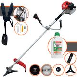 Roçadeira Profissional Anmax Cg520p À Gasolina 2t 2,2hp 52cc Com Carretel, Faca 2 Pontas, Faca 3 Pontas, Faca 40 Dentes, Faca 80 Dentes + Óleo Sti