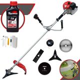 Roçadeira Aparador De Grama Lateral À Gasolina Anmax Cg520p Motor 2 Tempos 52cc 2,2hp Completa 5 Em 1 Com Carretel + 4 Lâminas De Corte + Óleo To