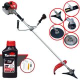 Roçadeira À Gasolina Anmax Cg520p Multifunções 10000rpm 52cc 2,2hp Completa Com 5 Opções De Cortes, Carretel E Kit 4 Facas + Óleo Toyama Fg50