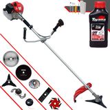 Roçadeira Profissional Anmax Cg520p À Gasolina 52cc 2,2hp Para Todos Os Tipos De Trabalho Com Carretel Nylon + Kit 7 Lâminas De Cortes + Óleo Toy