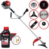 Roçadeira À Gasolina Anmax Cg520p 52cc C/ Carretel, Lâmina 2 Pontas, Lâmina 3 Pontas, Lâmina 40 Dentes, Lâmina 80 Dentes + Escova De Aço + Ól