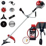 Roçadeira Robusta Anmax Cg520p-tb À Gasolina 2t 52cc 2,2hp 10.000rpm Multifunções Completa Com Carretel De Nylon + 7 Lâminas De Corte + Óleo To