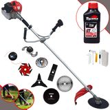 Roçadeira Multifuncional Anmax Cg520-p À Gasolina 2t 52cc 2,2hp De Potência Alta Rotação Com Carretel De Nylon + Kit 7 Lâminas Extras + Óleo T