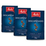 Café Melitta Descafeinado Torrado E Moído Kit 3 Pacotes 250g