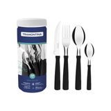 Faqueiro Tramontina New Kolor Com Laminas Em Aco Inox 24 Pecas Preto