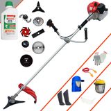 Roçadeira Multifunções Anmax Cg520p À Gasolina 52cc 2,2hp Para Todos Os Tipos De Trabalho Com Carretel + Kit De 7 Opções De Cortes + Epi + Óle