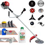 Roçadeira Profissional Anmax Cg520ptb À Gasolina 52cc 2,2hp De Potência Alta Rotação Com Carretel De Nylon + Kit 7 Opções De Cortes + Epi + Ó