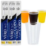Kit 3 Pct Copo Descartável Tranparente 200ml 300un Verocopo