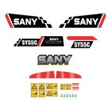 Kit Adesivos Etiqueta Escavadeira Sany Sy55c 2018 A 2023