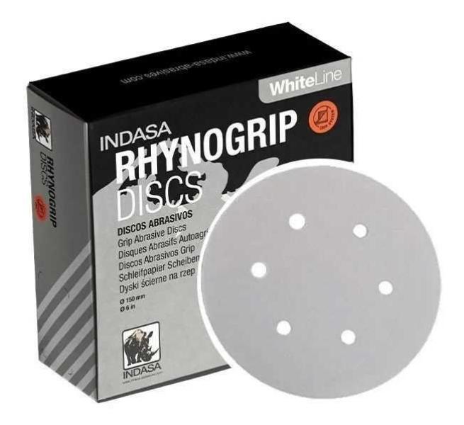 INDASA DISCO LIXA D150 6F RHYNOGRIP WHITE - P220