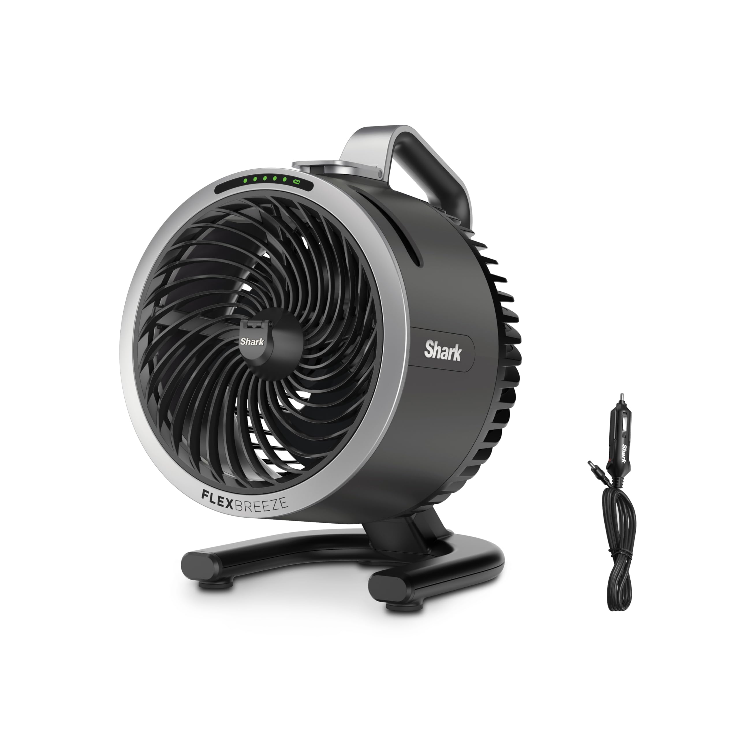Ventilador Portátil Shark Flexbreeze Hydrogo Com Carregador De Carro Cinza