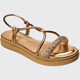 Sandália Flatform Feminina Tiras Slide Brilhantes Dakota Y7631 - Rose - 37