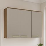 Armário De Cozinha Aéreo 120cm 3 Portas Nádia Mocca/avelã L01 - Mpozenato