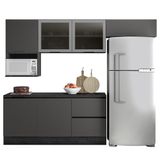 Armário De Cozinha Cp02 E Tampo Grace Grafite Z44 - Mpozenato