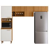 Armário De Cozinha Ema Freijó Uv/off Acetinado/ripado Frisado Z44 - Mpozenato