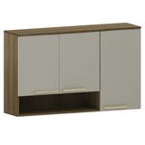 Armário Cozinha 120cm 3 Portas Com Nicho Nádia Mocca/avelã L01 - Mpozenato