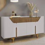Buffet Aparador Sala De Estar 180cm Zayn Off/cinamomo B02 - Mpozenato