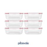 Kit 06 Potes Vidro 370ml Hermético Marmita Forno Micro-ondas