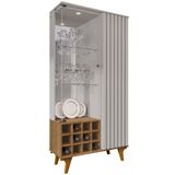 Cristaleira Porta De Vidro E Adega 91cm Lauana Off/cinamomo B02 - Mpozenato