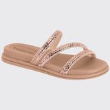 Sandália Feminina Flatform Tiras Dourada Beira Rio 8488.108.28993 - Ouro Rosado - 37