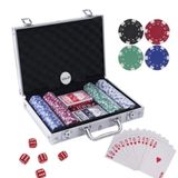 Maleta Poker 200 Fichas 3,5g Alumínio Luxo Fechos Cromados 2 Baralhos Dados
