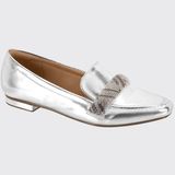 Sapato Mocassim Feminino Conforto Strass Prata Vizzano 1351.107.26227 - Prata/cristal - 39