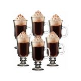 Kit Com 6 Xícaras De Vidro Para Cappuccino, Taça Alta De 230ml, Ideal Para Café, Chocolate E Bebidas Como Dolce Gusto. P